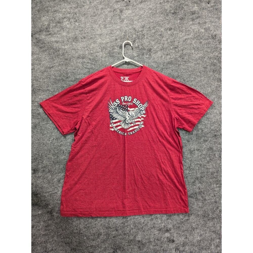Bass Pro Shops An American Tradition Patriotic Short Sleeve T-Shirt Size 2XL